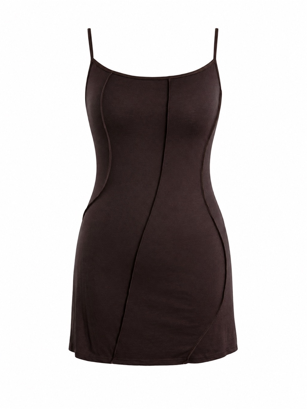 PrettyLittleThing Plus Taupe Seam Detail Bodycon Mini Dress Size 14 NWT
